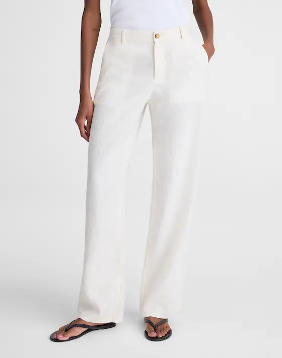 The Zoe Relaxed Straight Pant in 100% Linen | Madewell