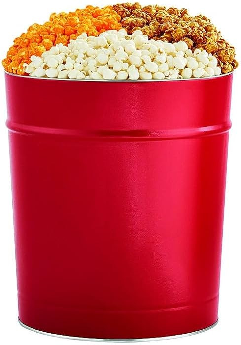 The Popcorn Factory Popcorn Gift Tin, Simply Red, 3.5 Gallons (Robust Cheddar, Butter, Caramel), ... | Amazon (US)