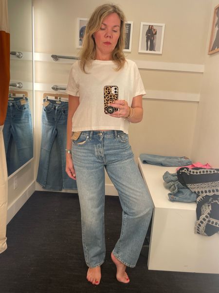 This is the Low Slung Straight Jean. Photographs better than it looks IRL #madewell #tryon

#LTKsalealert #LTKover40 #LTKstyletip