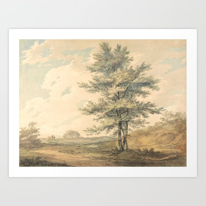 Landscape with Trees and Figures (1796) by J.M.W. Turner Art Print | Society6