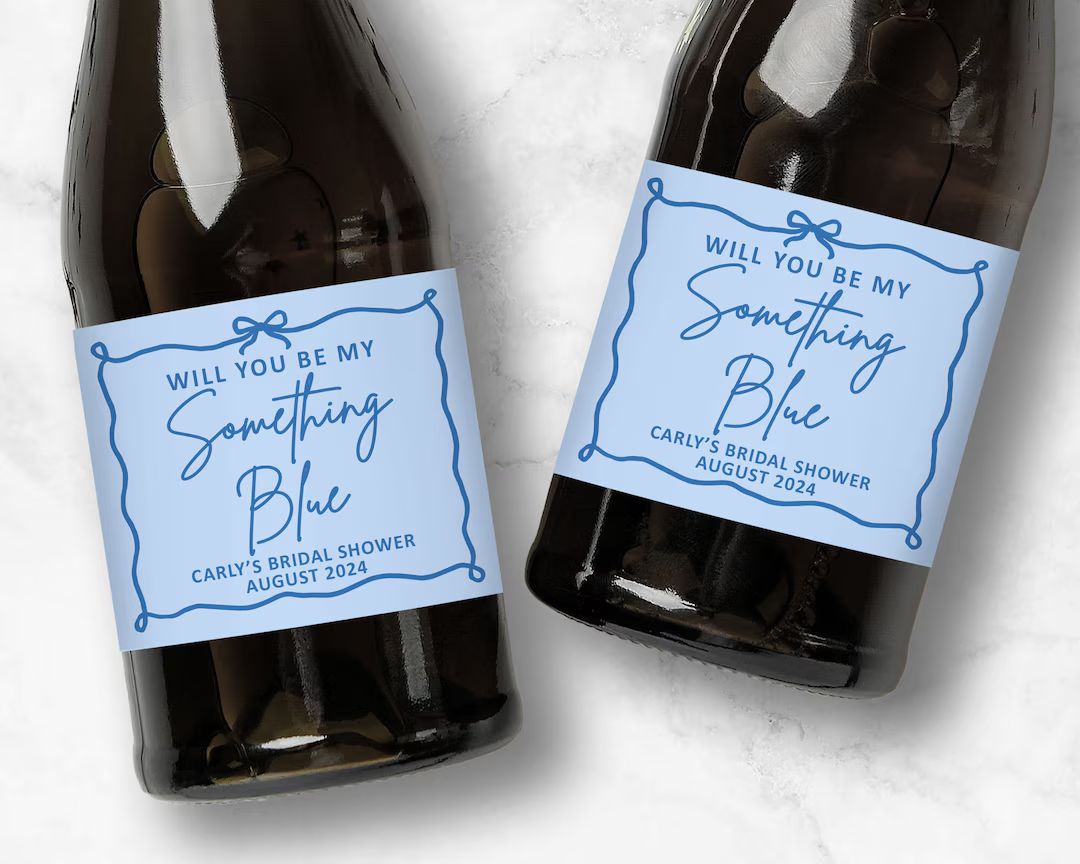 Something Blue Bridesmaid Proposal Custom Wine or Champagne Labels Will You Be My Something Blue ... | Etsy (US)