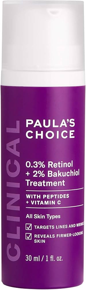 Paula's Choice CLINICAL 0.3% Retinol + 2% Bakuchiol Treatment, Anti-Aging Serum for Deep Wrinkles... | Amazon (US)