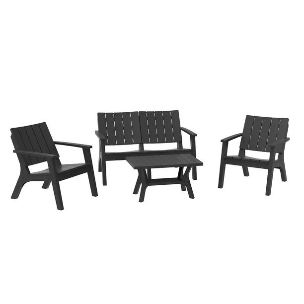 Outsunny 4-Piece Outdoor Patio Conversation Set Garden Furniture Set with Weather-Fighting PP Mat... | Walmart (US)