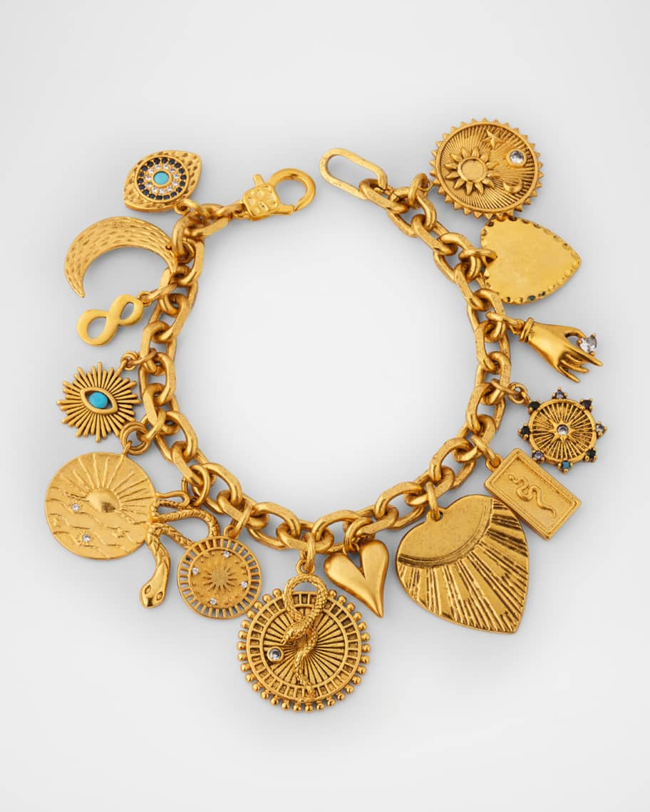 Elizabeth Cole Auriel Crystal Charm Bracelet | Neiman Marcus