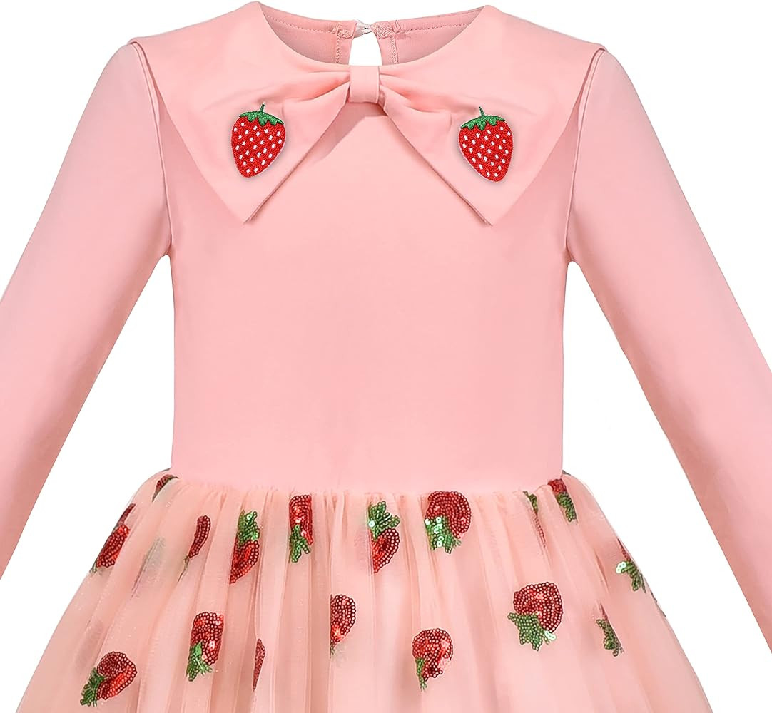 Sunny Fashion Girls Dress Long Sleeve Christmas Owl Sparkling Sequin Tulle | Amazon (US)