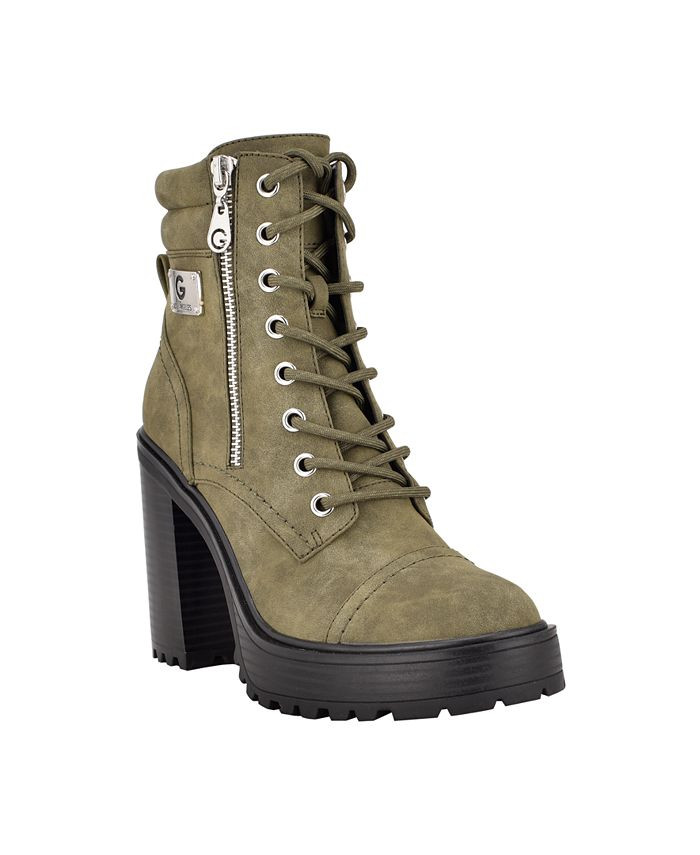 GBG Los Angeles Women's Sheeva Heeled Platform Lace Up Lug Sole Booties & Reviews - Booties - Sho... | Macys (US)
