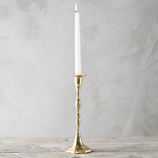 Antiqued Brass Candlestick, Tall | Terrain