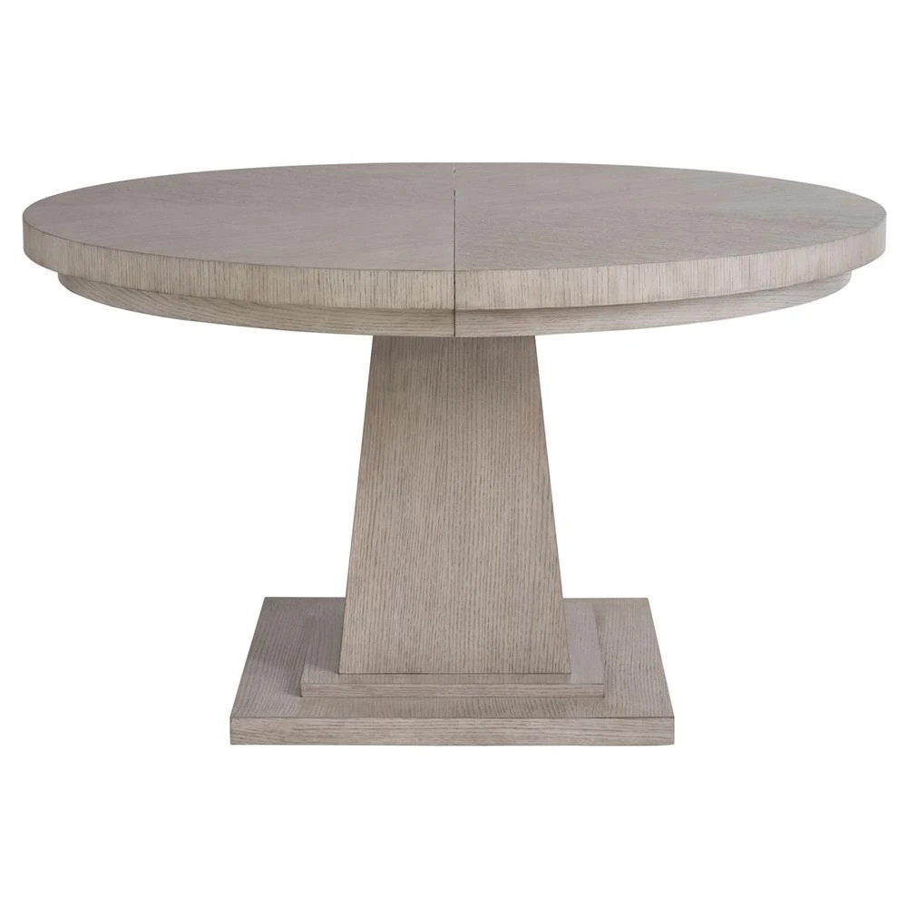 Harley Modern Classic Brown Oak Round Extendable Dining Table - 52-72" | Kathy Kuo Home
