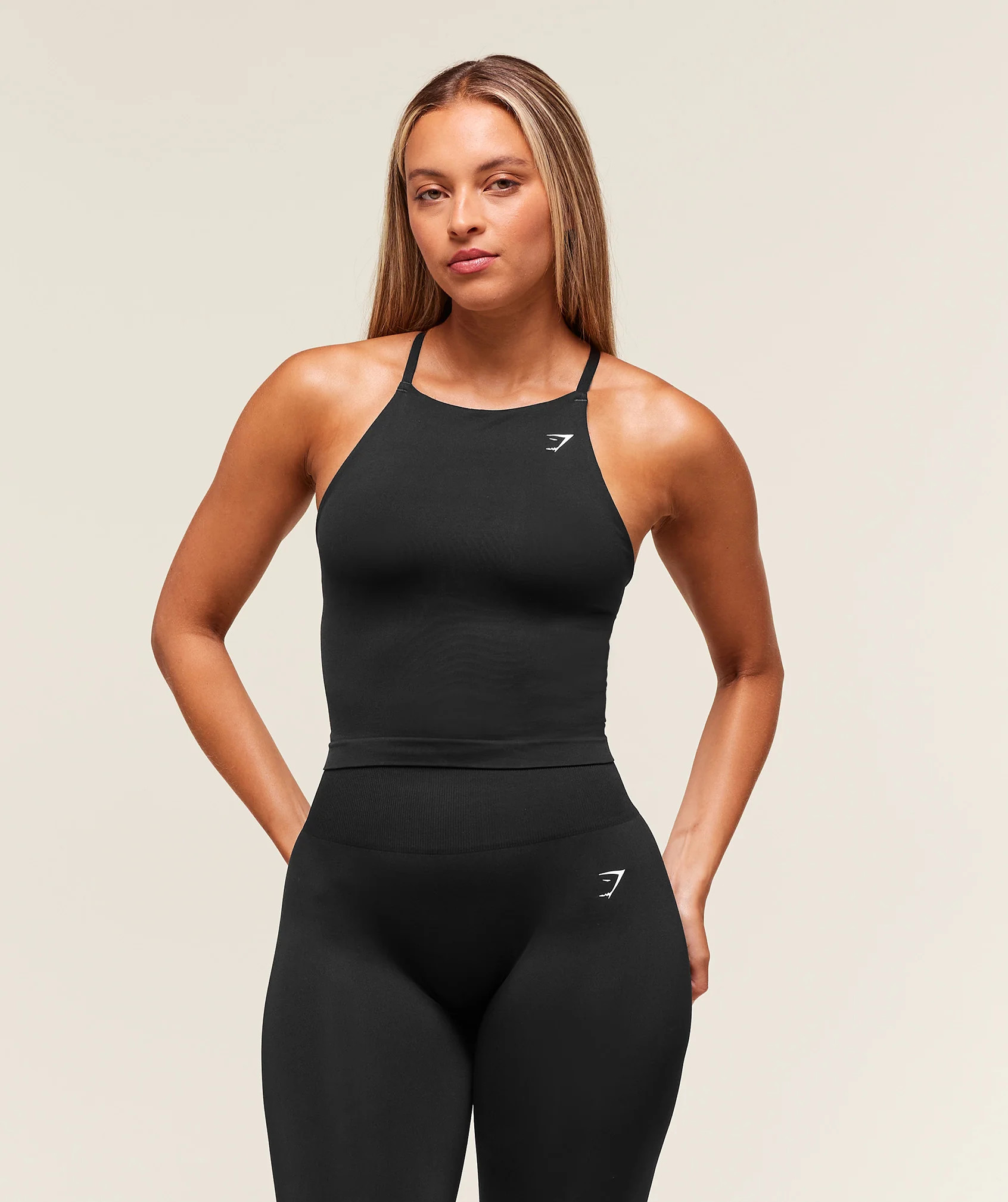 Gymshark Everyday Seamless Tank With Shelf - Black | Gymshark US