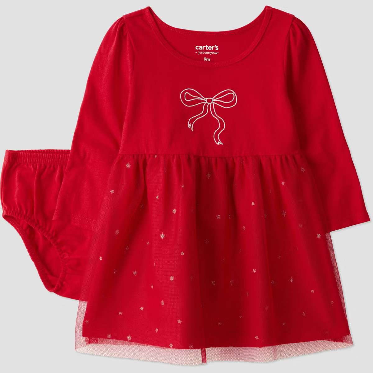 Carter's Just One You® Baby Girls' Christmas Shimmer Bow Tutu Dress - Red | Target