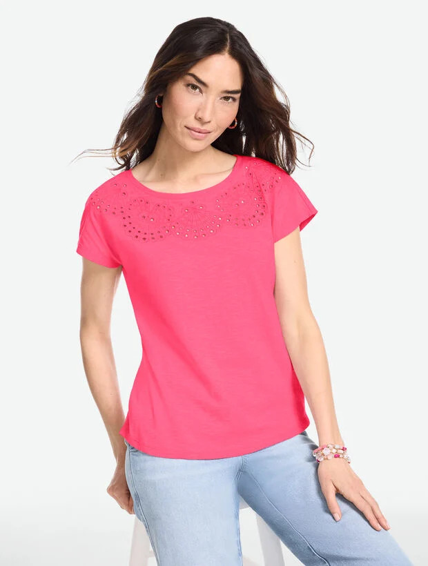Eyelet Seashell Tee | Talbots