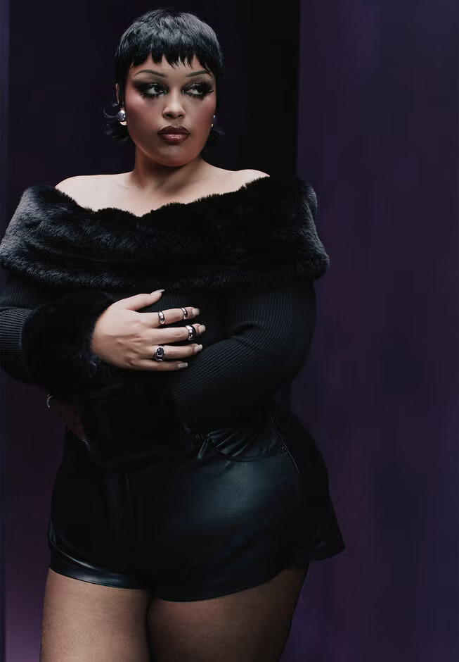 Faux Fur Off The Shoulder Sweater | Eloquii