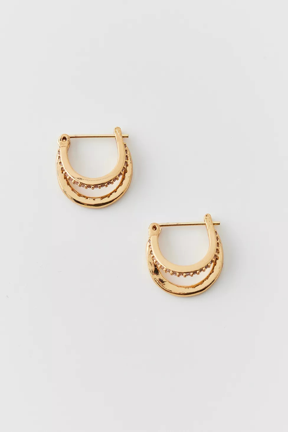 14k Gold Plated Double Hoop Earring | Urban Outfitters (US and RoW)