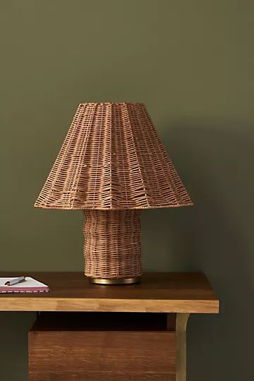 Sutton Rattan Table Lamp | Anthropologie (US)