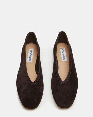 Steve Madden Leni Flats - Brown - Size 5.5 - Synthetic/Suede/Textile | Steve Madden (Canada)