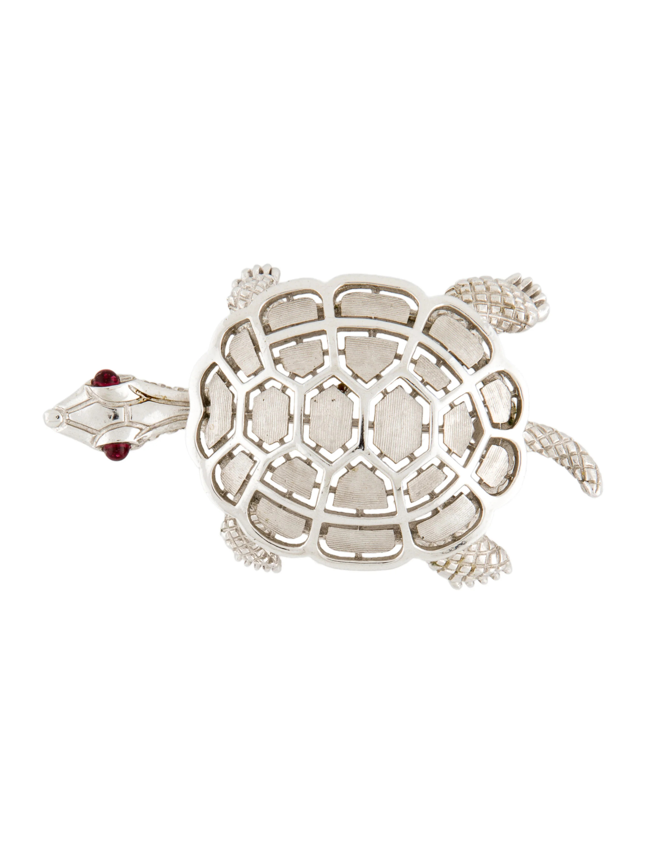 Vintage Glass Cabochon Eye Turtle Pin Brooch | The RealReal