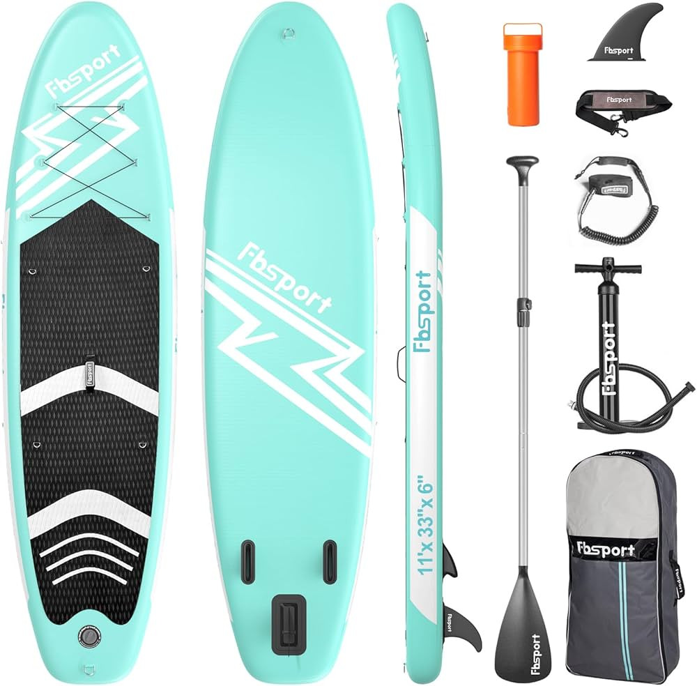 FBSPORT 11' Premium Stand Up Paddle Board, Yoga Board with Durable SUP Accessories & Carry Bag | ... | Amazon (US)