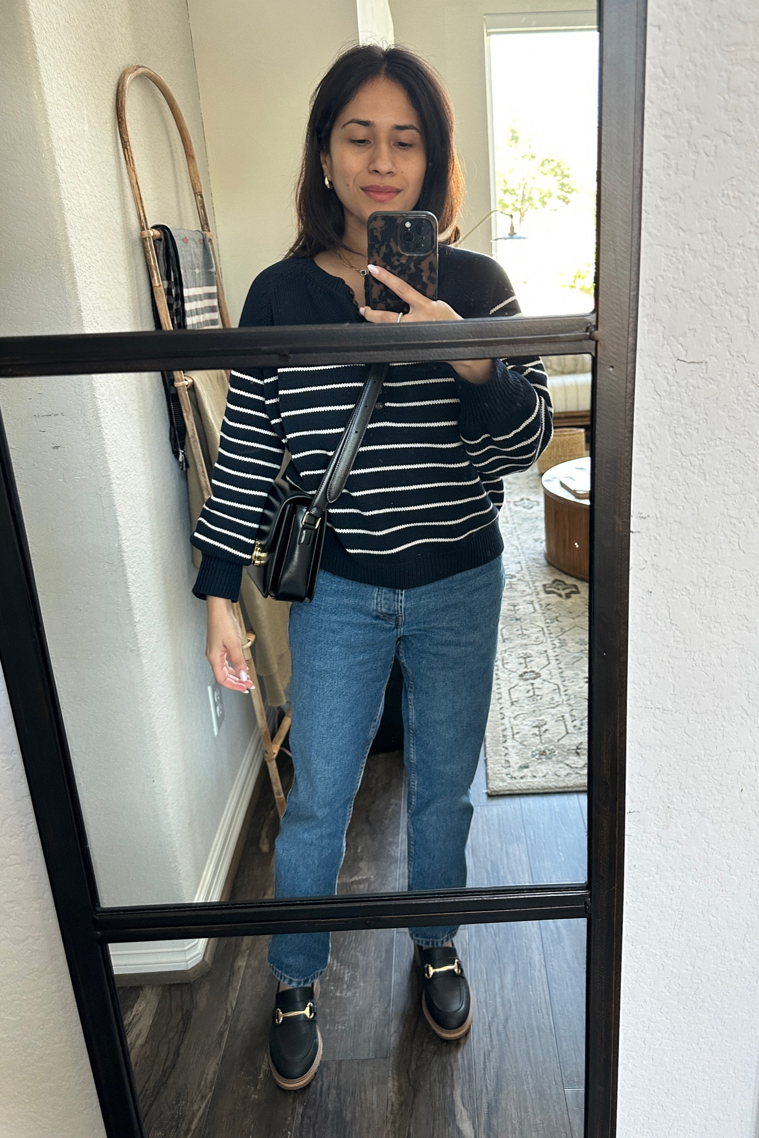 Casual fall outfit, sezane sweater and jeans size 27. 

#LTKGiftGuide #LTKstyletip #LTKSeasonal