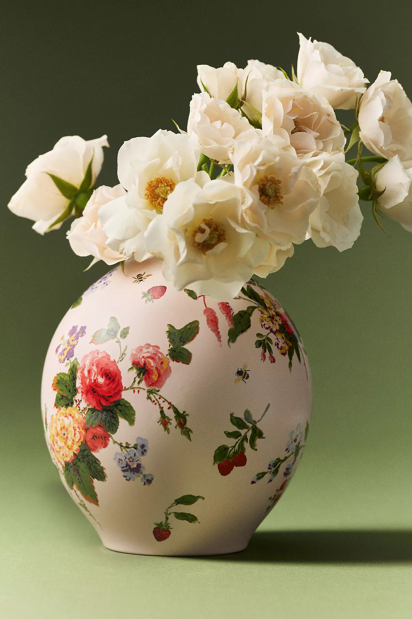 Camille Floral Ceramic Vase | Anthropologie (US)