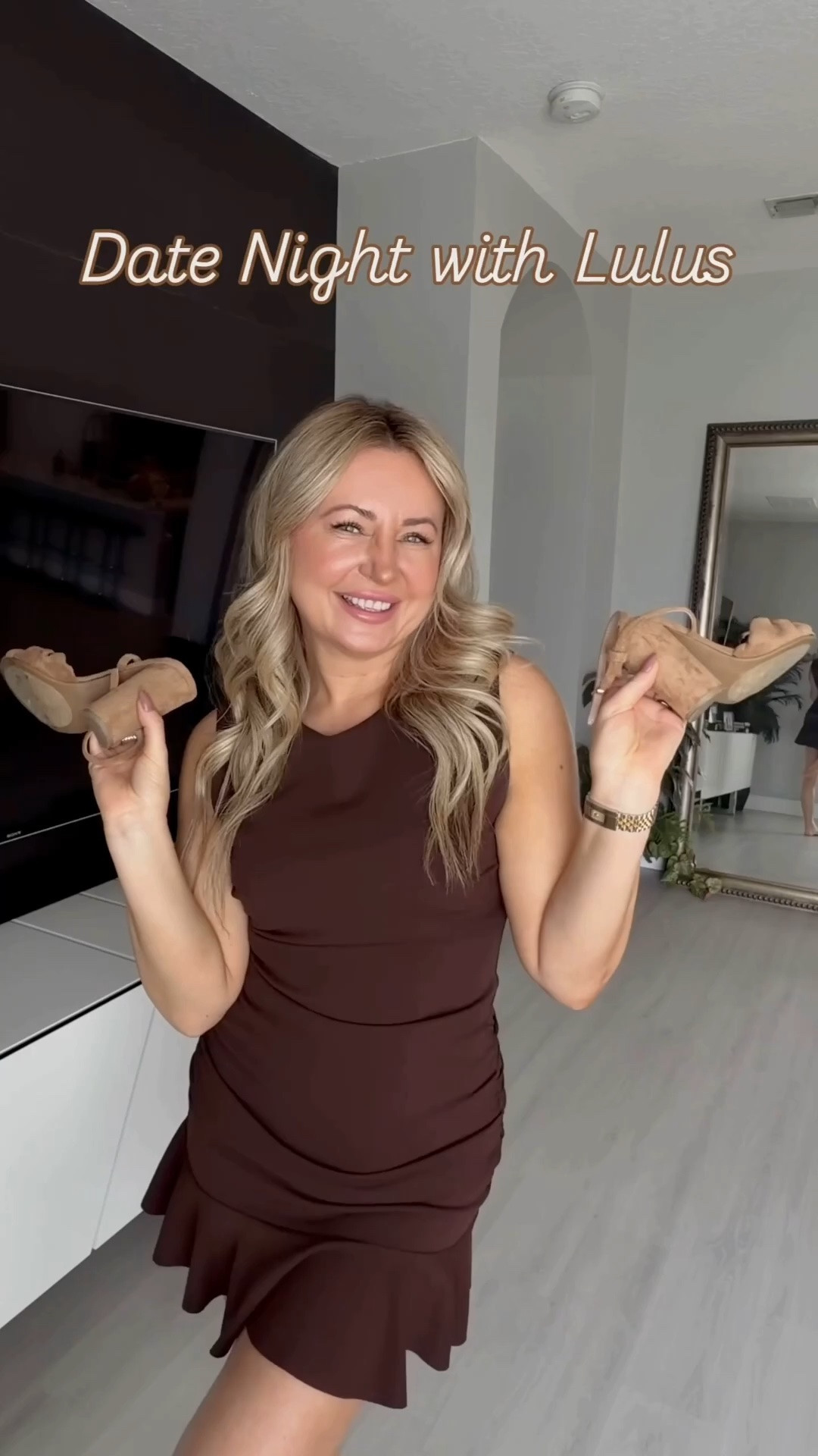 The perfect brown dress for date night 🤎🍸 obsessed
Wearing size small. 
Shoes size 6.5
TTS in both.
@lulus

#lovelulus #lulus #ad #brown #dress #chocolate #fall

#LTKootd #LTKgrwm #LTKWedding