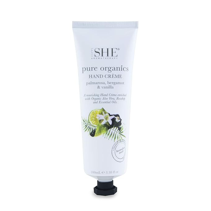 Om She Aromatherapy Pure Organics Hand Cream Palmarosa, Bergamot & Vanilla - 3.38 Fl oz | Amazon (US)