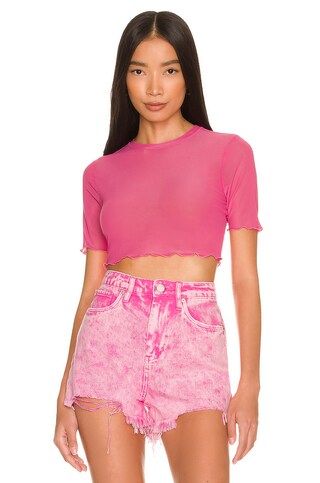 AFRM Isla Baby Tee in Azalea Pink from Revolve.com | Revolve Clothing (Global)