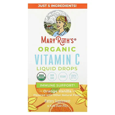 MaryRuth's, Organic Vitamin C Liquid Drops, Orange Vanilla, 4 fl oz (120 ml) | iHerb