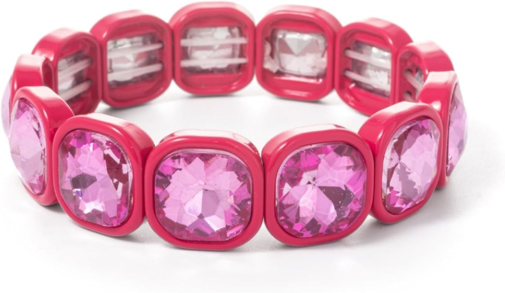 Colorful 15mm Crystal Elastic Bracelet Enamel Stretch Rhinestone Bangle Tile Bead Bracelet For Wo... | Amazon (US)