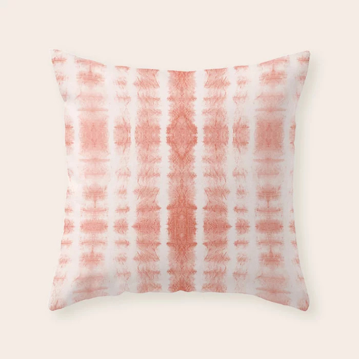 Shibori Stripe - Coral Blush Throw Pillow | Society6