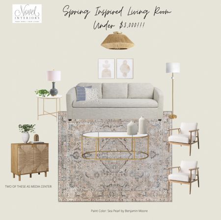 Fun and pretty spring inspired living room! Aiming to bring beautiful and COMPLETE rooms - including accents - for under 3K! This came in around $3300 for all 15 products! Quite a bargain! 

#LTKFind #LTKhome #LTKSale