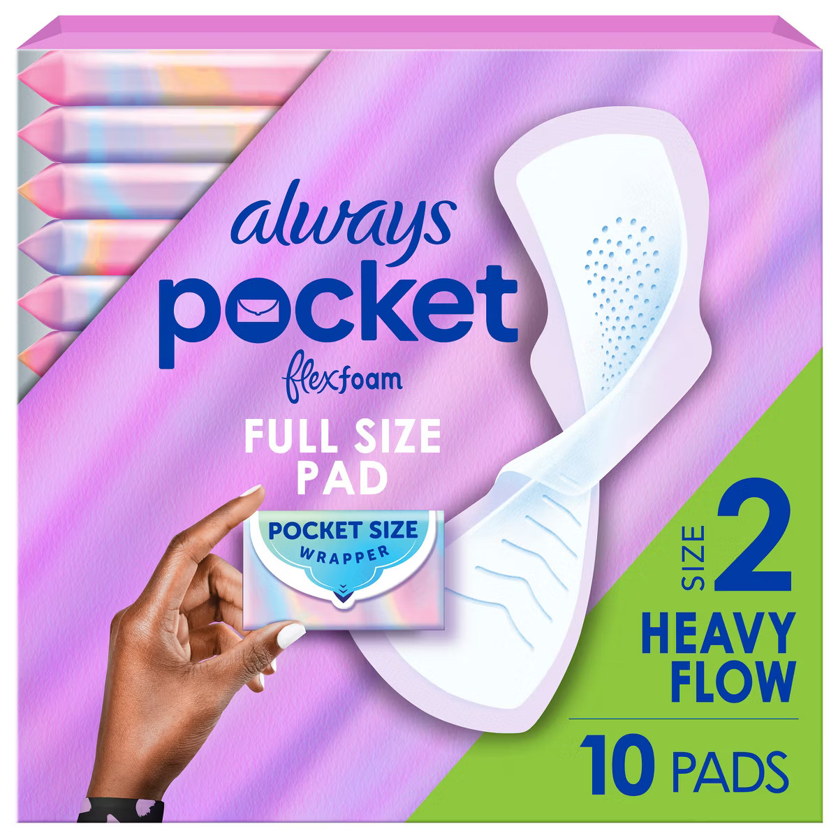 Always Pocket Flexfoam Size 2 Unscented Pads - Heavy - 10ct | Target