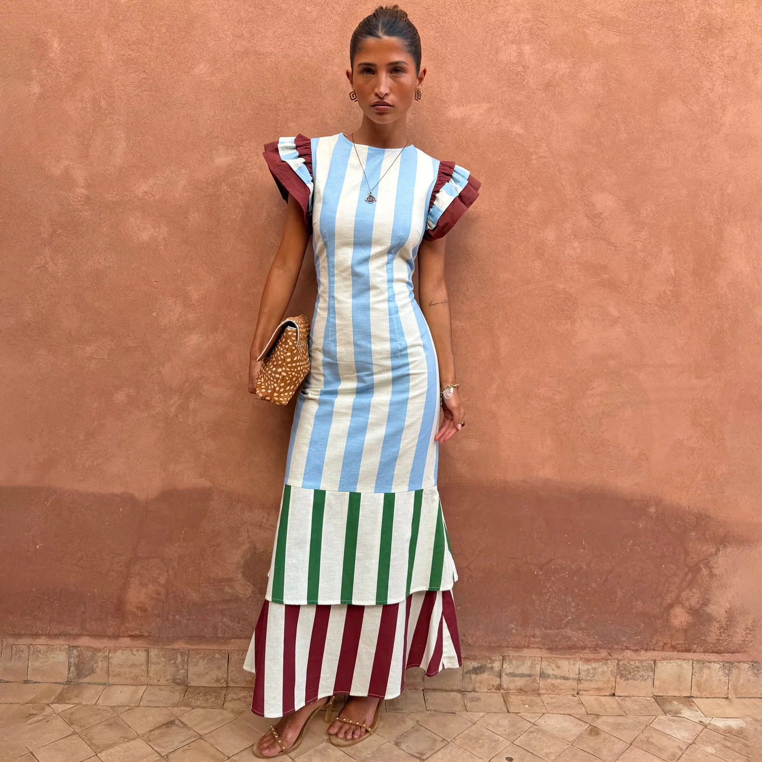 Blue Stripe Alena Midi Dress | Never Fully Dressed (UK & IE)