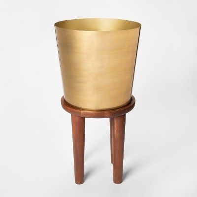 Plant Stand Tall - Wood/Gold - Threshold™ | Target