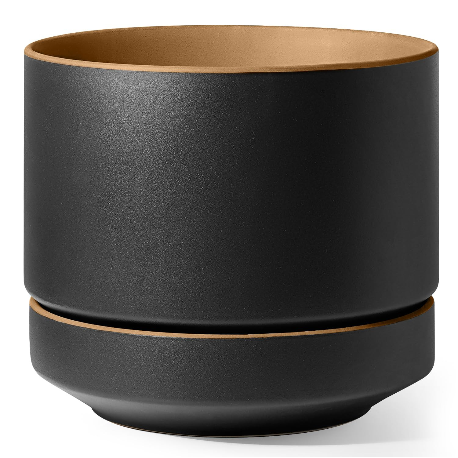 LE TAUCI 12 Inch Pot for Plants with Saucer, Ceramic Indoor Planter Pot with Drainage Hole, Mesh ... | Amazon (US)