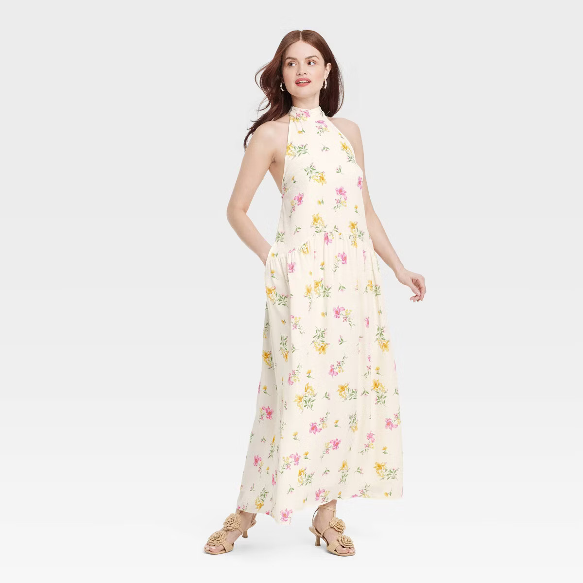 Women's Tie Neck Maxi Dress - A New Day™ | Target