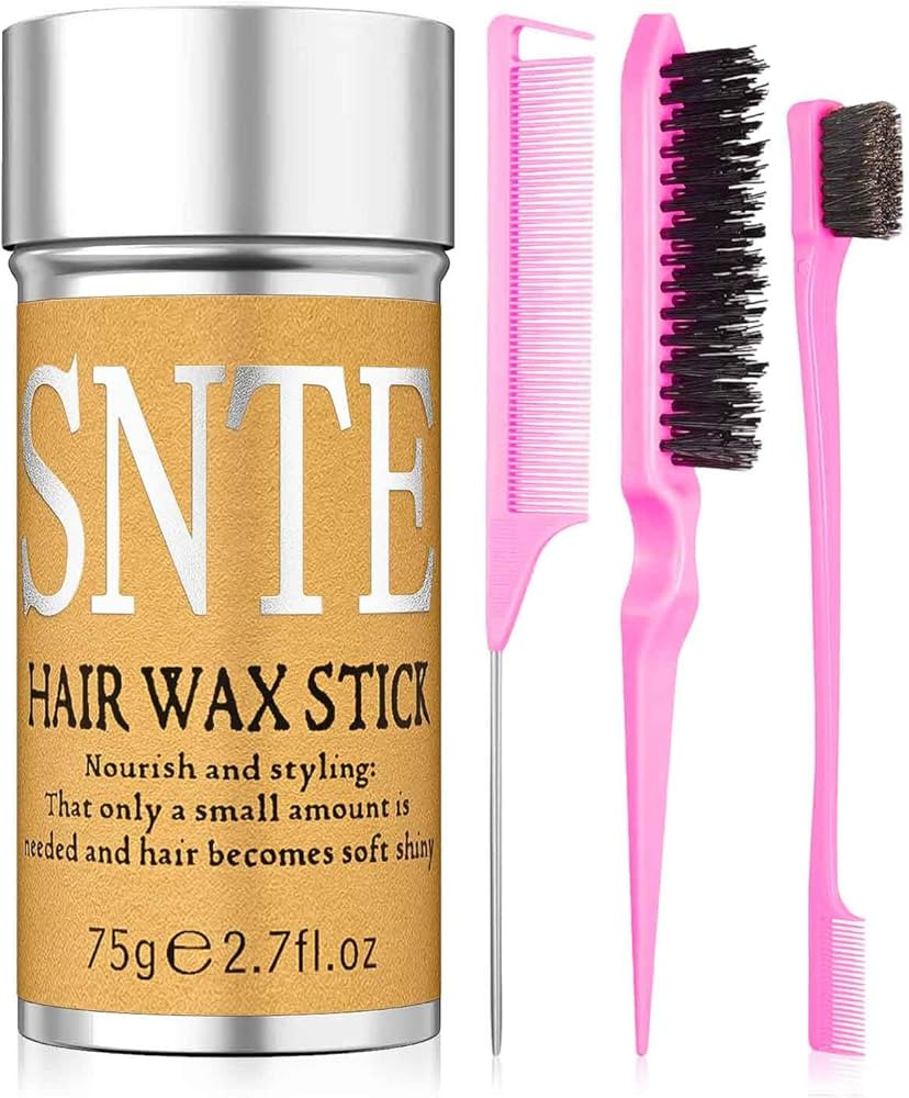 Hair Wax Stick & Slick Back Hair Brush \u2013 Frizz Control for Women & Kids, Non-Greasy & No Res... | Amazon (US)