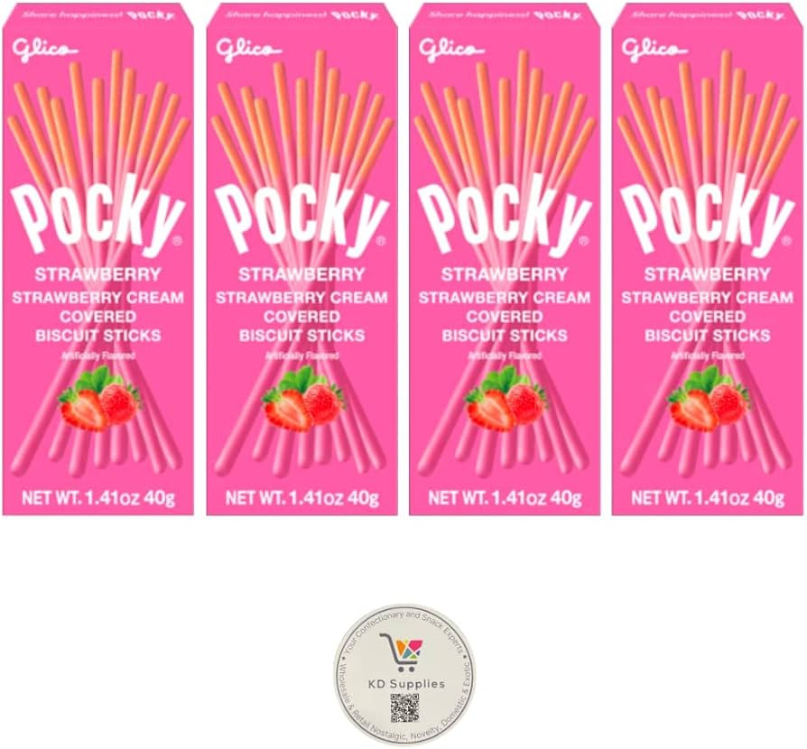 Pocky Biscuit Stick 1.41oz (Pack of 4) (Strawberry Cream) | Amazon (US)