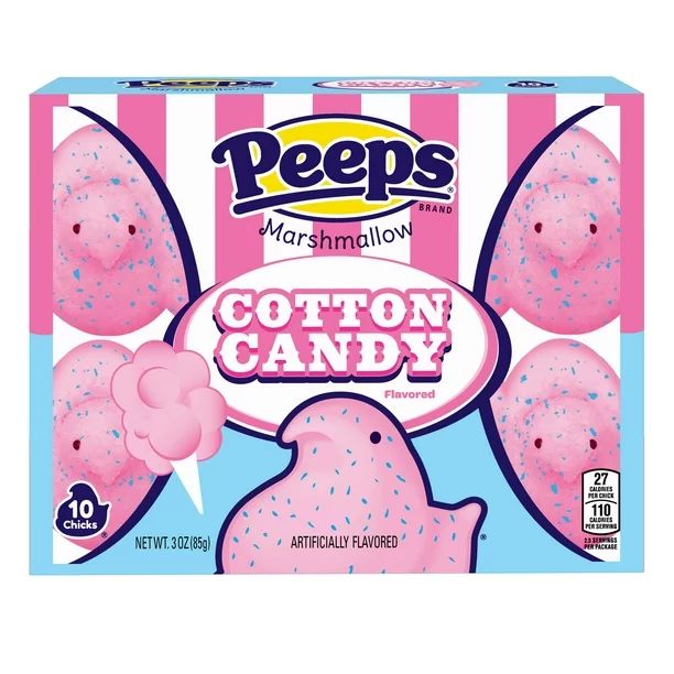 PEEPS, Cotton Candy Flavored Marshmallow Chicks Easter Candy, 10ct. (3.0 oz.) - Walmart.com | Walmart (US)