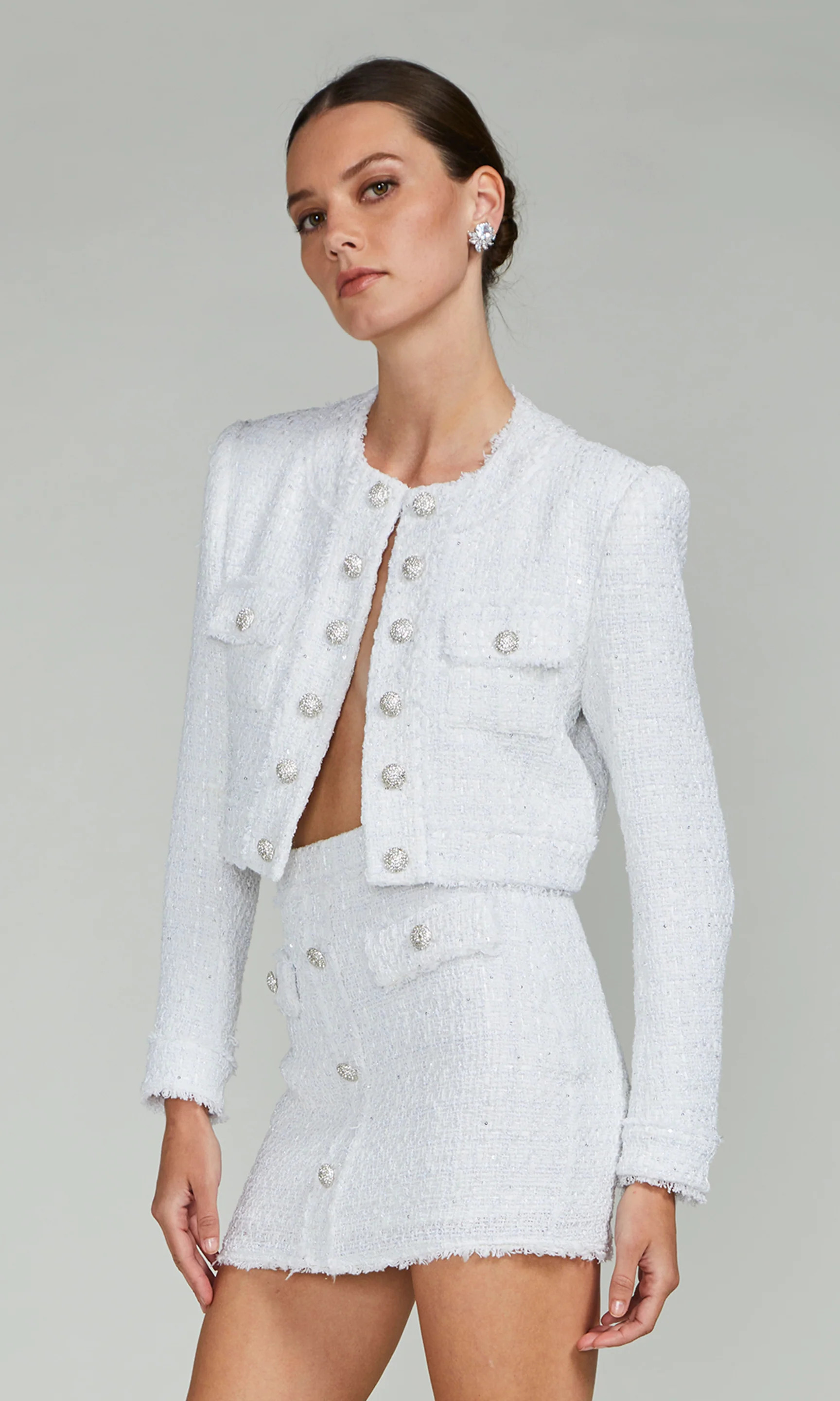 Valentina Cropped Tweed Jacket | Generation Love
