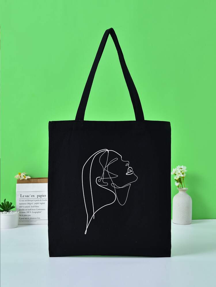 Abstract Figure Graphic Shopper Bag | SHEIN