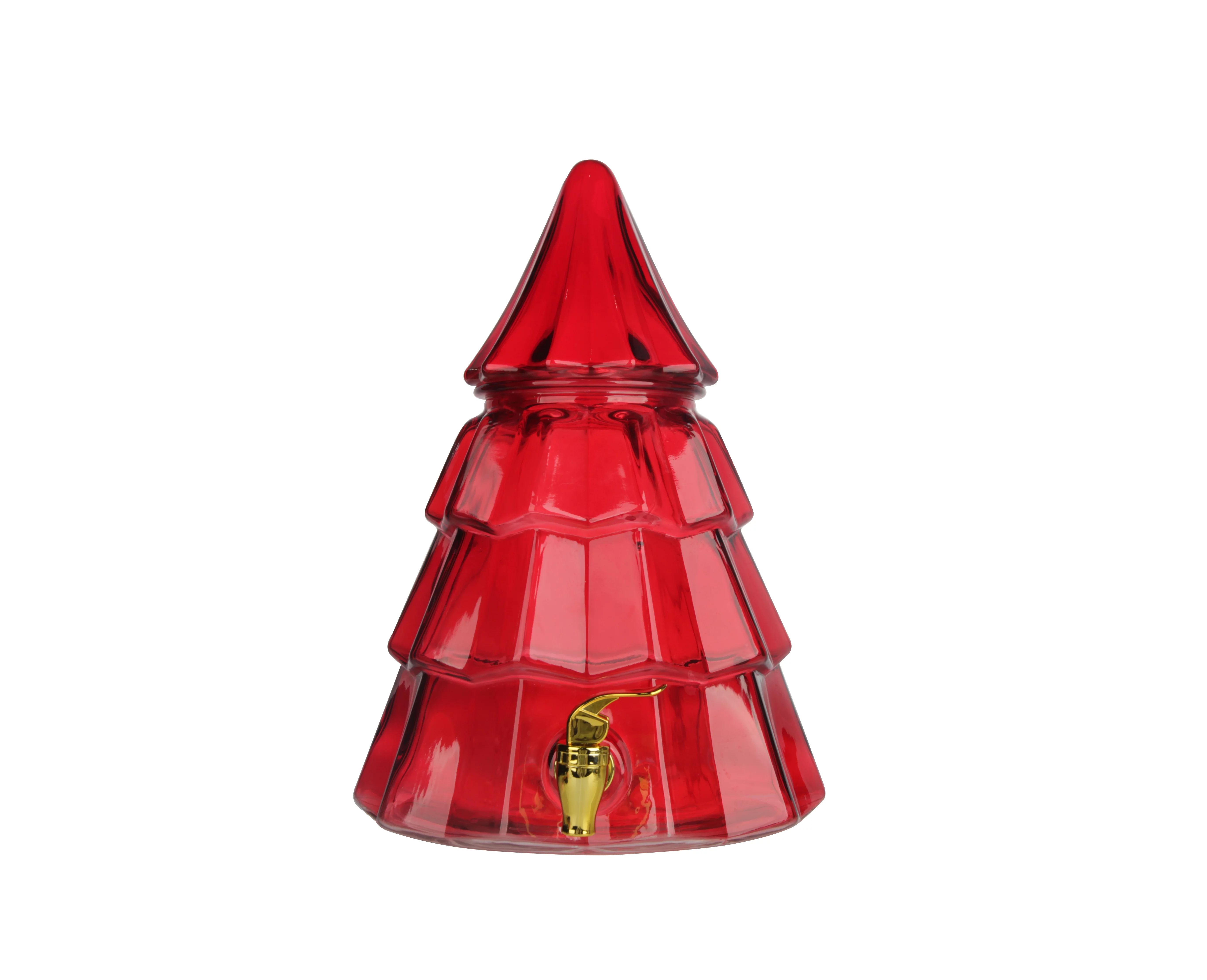 Holiday Time 1.5-Gallon Glass Christmas Tree Drink Dispenser with Lid, Red | Walmart (US)