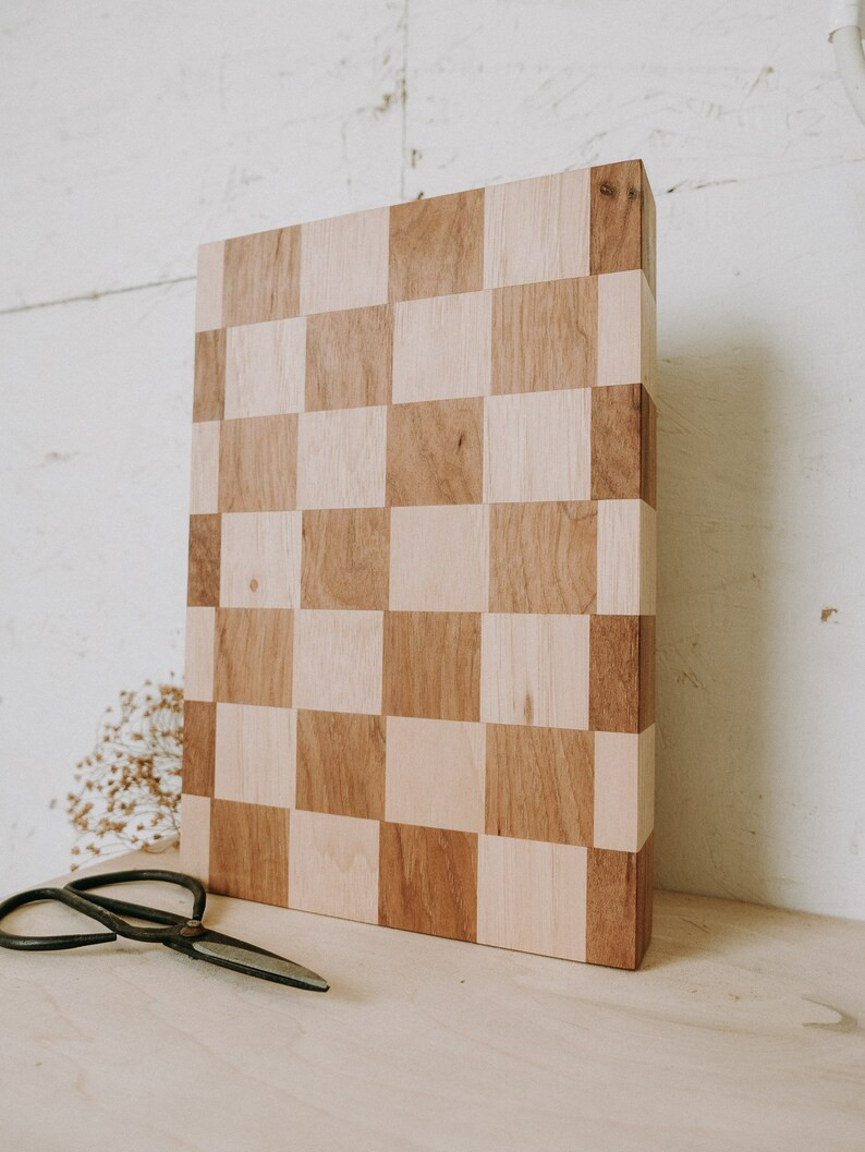 personalized checkerboard cutting board, custom butcher block, custom newlywed gift for the coupl... | Etsy (US)