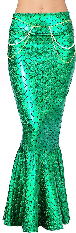Amazon.com: Spooktacular Creations Adult Metallic Hologram Shiny Mermaid Skirt Costume Role Play ... | Amazon (US)