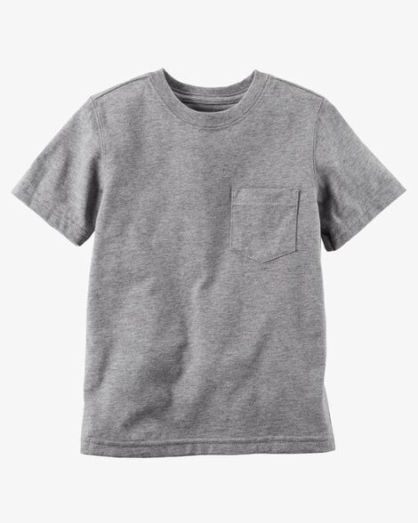 Toddler Solid Short-Sleeve Pocket Tee - Grey | Carter's Inc