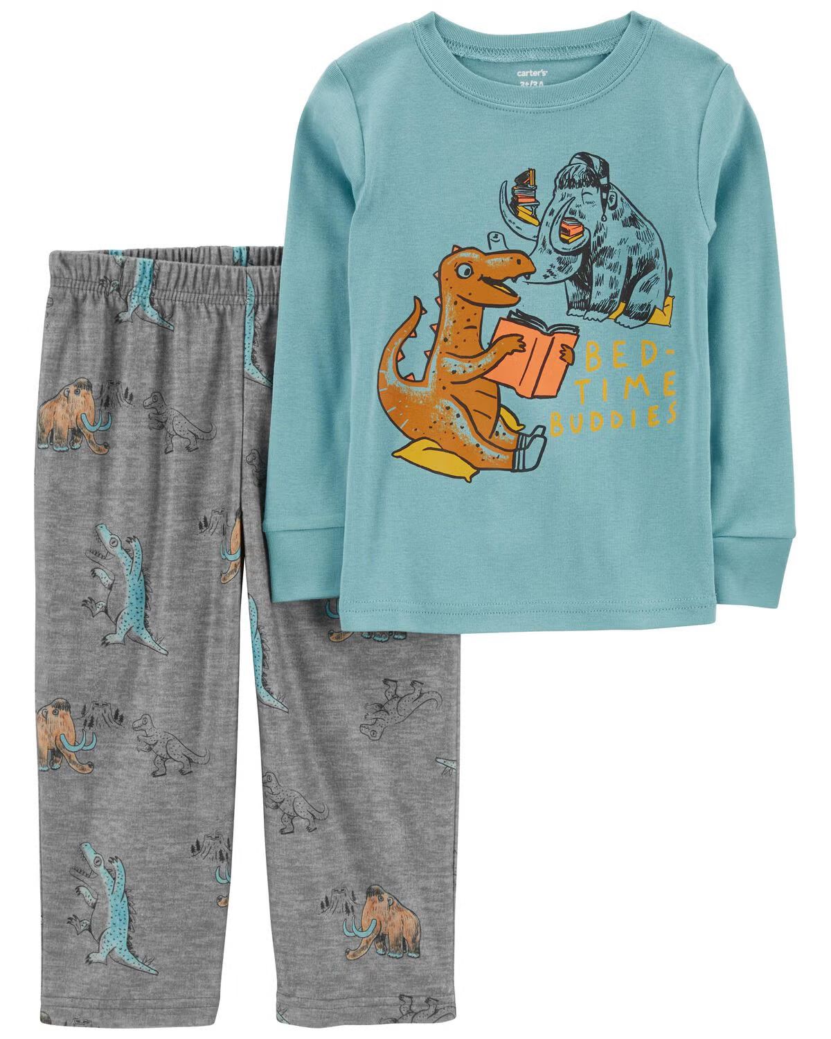 Blue Toddler 2-Piece Dinosaur Cotton & Fleece Pajamas | carters.com | Carter's