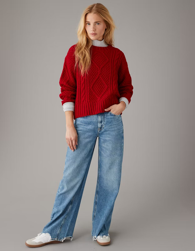 AE Cable-Knit Sweater | American Eagle Outfitters (US & CA)