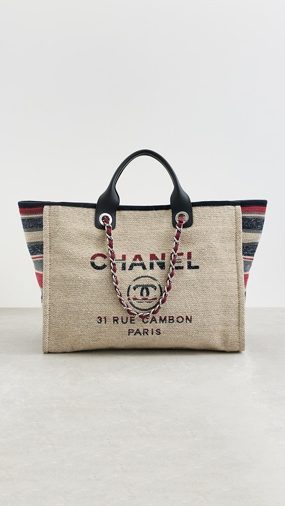 What Goes Around Comes Around Chanel Canvas Deauville Medium Tote | Shopbop | Shopbop
