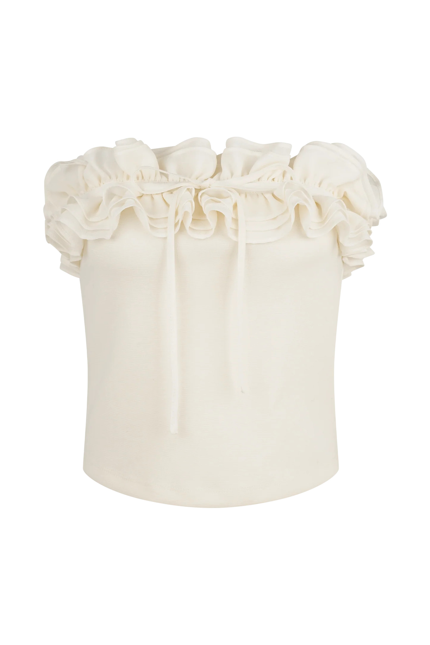 Ruffle Off Shoulder Top - Ivory | MESHKI US