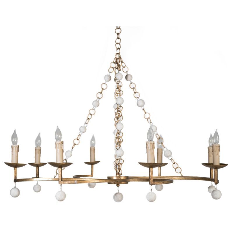 Carrie Chandelier, Antiqued Gold/White | One Kings Lane