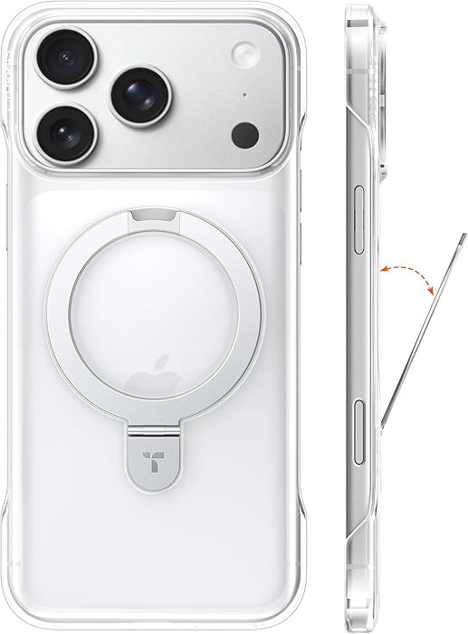 TORRAS Ostand - Funda delgada para iPhone 17 Pro Max, transparente, soporte magnético mejorado, ... | Amazon (US)